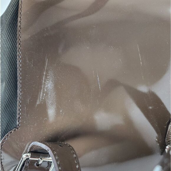 Gucci Bamboo Backpack Nylon Enamel Brown Made In Italy 8x8